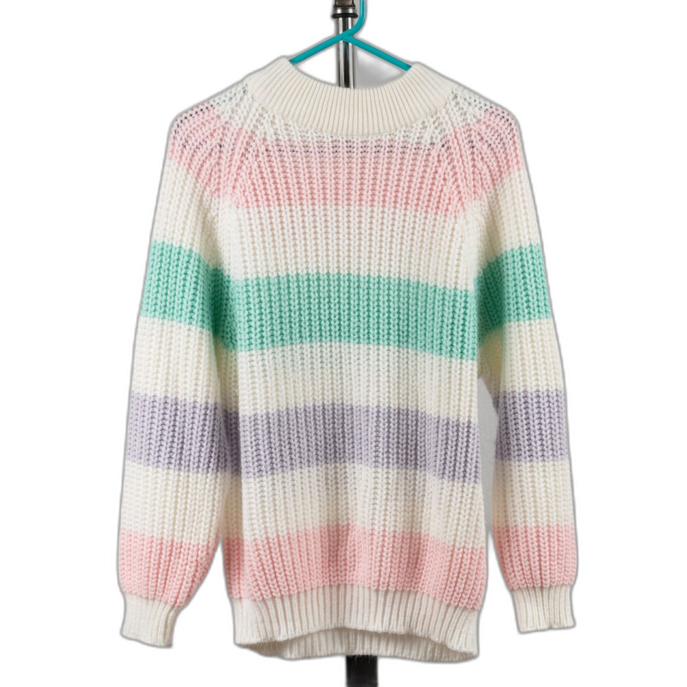 Vintage 80s sweater color block pastel size M